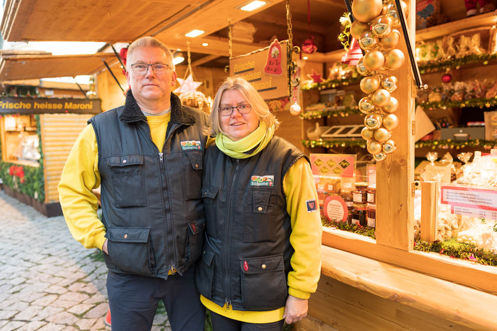Andreas und Hildburg Kumpf auf dem Braunschweiger Weihnachtsmarkt